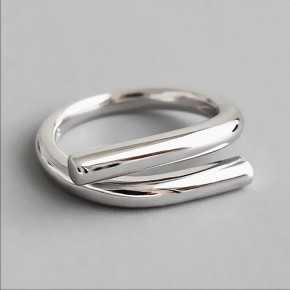 ⭐️new Gold over 925 Sterling Silver Twisted Bar Ring - Picture 5 of 10